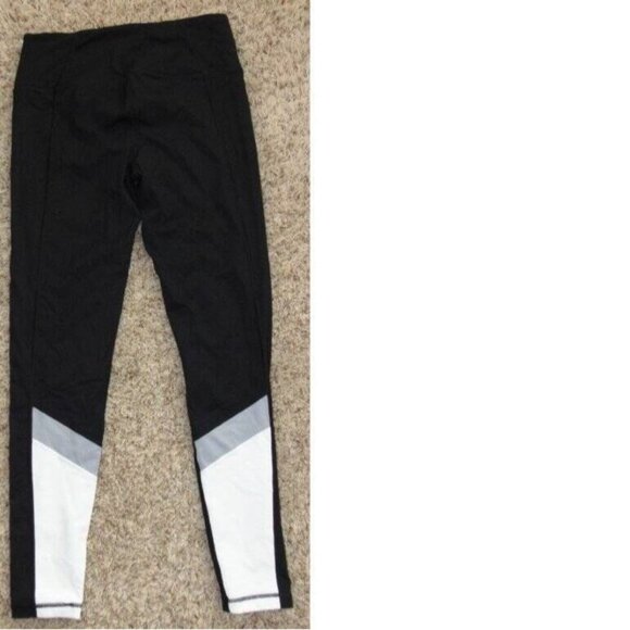 Womens Victorias Secret Sport VSX Leggings Medium Black White Yoga Workout Pants - Picture 3 of 5